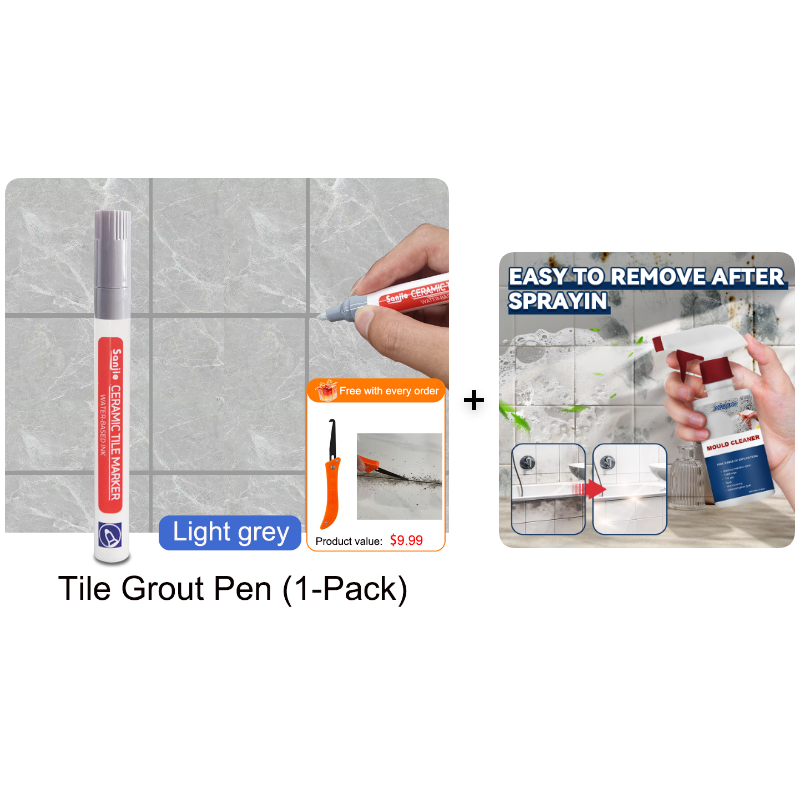 🥳2026 HOT SALE🥳💞50K+ SOLD! 🧱✨ BUY 1 GET 1 FREE! Special Price £9.99! Anti-Mould Grout Pen – covers black stains & mould instantly, waterproof seal. Restores kitchen & bathroom tiles like new! 🖌️✅