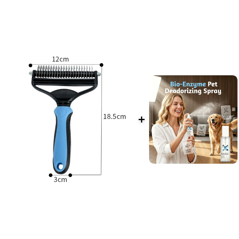 🥳2026 HOT SALE🥳💞50K+ SOLD!🔥💖 50% OFF! Gentle Deshedding Brush for Dogs & Cats – Sharp inner blades cut tangles, rounded tips protect skin. Ergonomic grip, easy to clean. Love the brush, hate the shedding. 🐈🌸
