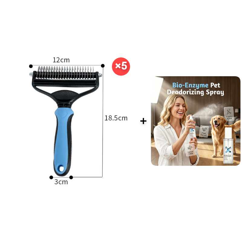 🥳2026 HOT SALE🥳💞50K+ SOLD!🔥💖 50% OFF! Gentle Deshedding Brush for Dogs & Cats – Sharp inner blades cut tangles, rounded tips protect skin. Ergonomic grip, easy to clean. Love the brush, hate the shedding. 🐈🌸