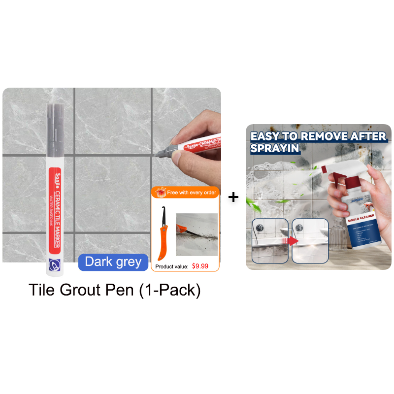 🥳2026 HOT SALE🥳💞50K+ SOLD! 🧱✨ BUY 1 GET 1 FREE! Special Price £9.99! Anti-Mould Grout Pen – covers black stains & mould instantly, waterproof seal. Restores kitchen & bathroom tiles like new! 🖌️✅