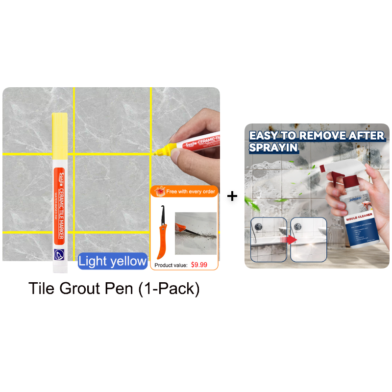 🥳2026 HOT SALE🥳💞50K+ SOLD! 🧱✨ BUY 1 GET 1 FREE! Special Price £9.99! Anti-Mould Grout Pen – covers black stains & mould instantly, waterproof seal. Restores kitchen & bathroom tiles like new! 🖌️✅