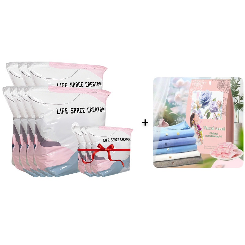 🥳2026 HOT SALE🥳💞50K+ SOLD!🧳💨 50% OFF! No‑Pump Vacuum Storage Bags – Press & seal, no pump needed. Saves 80% space, keeps clothes dry & dust‑free. Perfect for bulky bedding & off‑season gear. 🛏️🗄️
