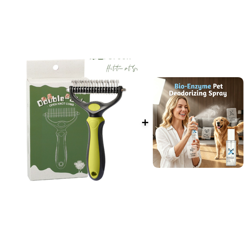 🥳2026 HOT SALE🥳💞50K+ SOLD!🔥💖 50% OFF! Gentle Deshedding Brush for Dogs & Cats – Sharp inner blades cut tangles, rounded tips protect skin. Ergonomic grip, easy to clean. Love the brush, hate the shedding. 🐈🌸