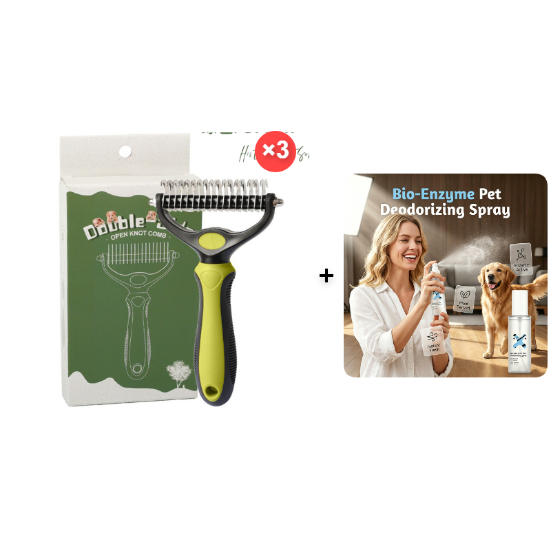 🥳2026 HOT SALE🥳💞50K+ SOLD!🔥💖 50% OFF! Gentle Deshedding Brush for Dogs & Cats – Sharp inner blades cut tangles, rounded tips protect skin. Ergonomic grip, easy to clean. Love the brush, hate the shedding. 🐈🌸