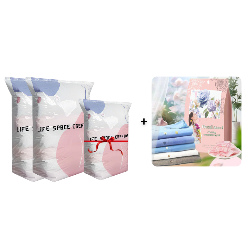 🥳2026 HOT SALE🥳💞50K+ SOLD!🧳💨 50% OFF! No‑Pump Vacuum Storage Bags – Press & seal, no pump needed. Saves 80% space, keeps clothes dry & dust‑free. Perfect for bulky bedding & off‑season gear. 🛏️🗄️