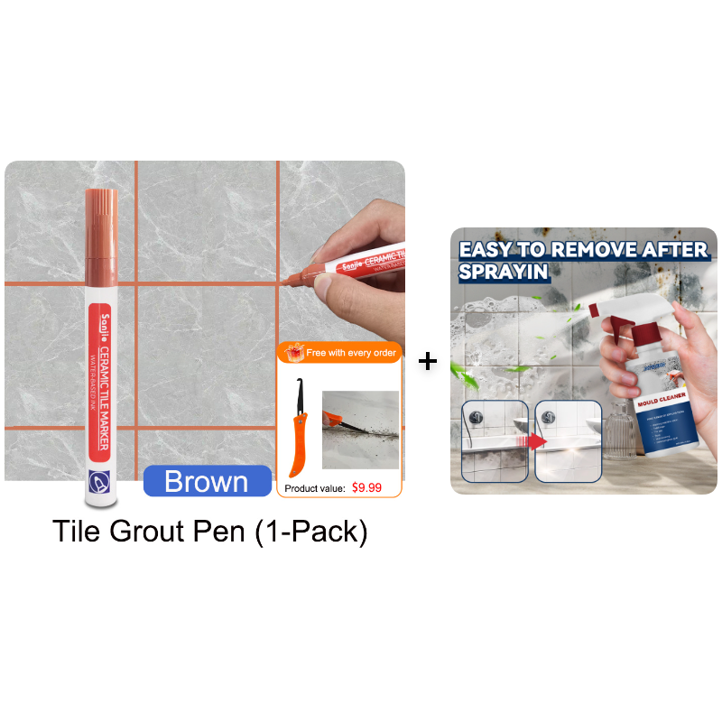 🥳2026 HOT SALE🥳💞50K+ SOLD! 🧱✨ BUY 1 GET 1 FREE! Special Price £9.99! Anti-Mould Grout Pen – covers black stains & mould instantly, waterproof seal. Restores kitchen & bathroom tiles like new! 🖌️✅