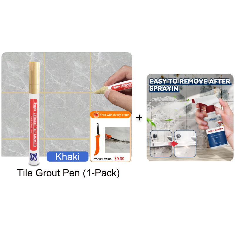 🥳2026 HOT SALE🥳💞50K+ SOLD! 🧱✨ BUY 1 GET 1 FREE! Special Price £9.99! Anti-Mould Grout Pen – covers black stains & mould instantly, waterproof seal. Restores kitchen & bathroom tiles like new! 🖌️✅