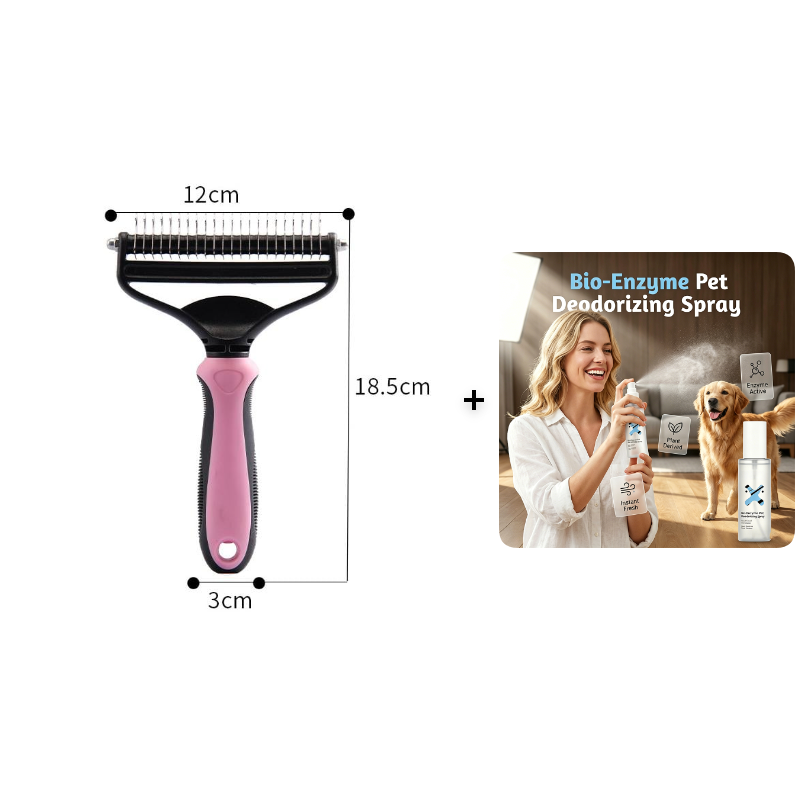 🥳2026 HOT SALE🥳💞50K+ SOLD!🔥💖 50% OFF! Gentle Deshedding Brush for Dogs & Cats – Sharp inner blades cut tangles, rounded tips protect skin. Ergonomic grip, easy to clean. Love the brush, hate the shedding. 🐈🌸