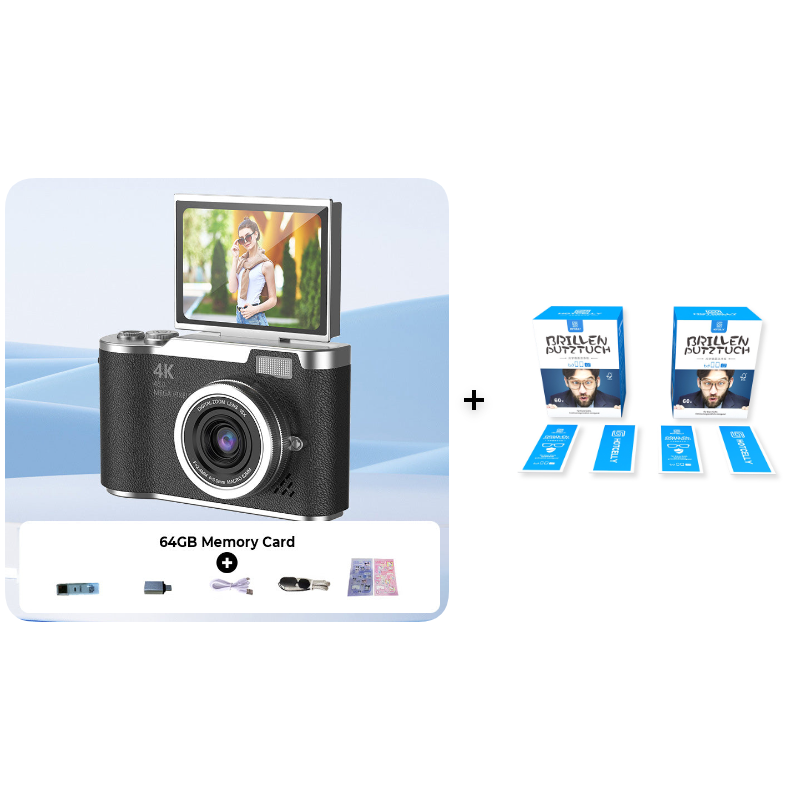 🥳2026 HOT SALE🥳💞50K+ SOLD!🎁💝 50% OFF! 4K Digital Camera with Flip Screen – Share clear photos with friends & family. Easy zoom, long battery life. A thoughtful gift for seniors. 🖼️🕊️