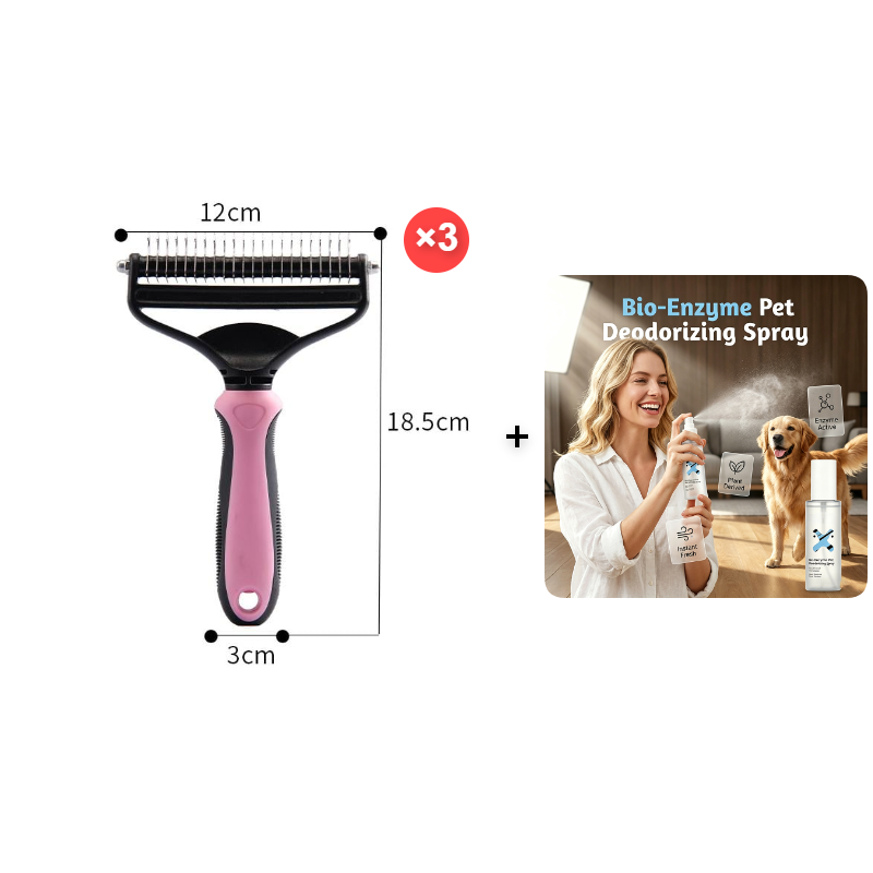 🥳2026 HOT SALE🥳💞50K+ SOLD!🔥💖 50% OFF! Gentle Deshedding Brush for Dogs & Cats – Sharp inner blades cut tangles, rounded tips protect skin. Ergonomic grip, easy to clean. Love the brush, hate the shedding. 🐈🌸