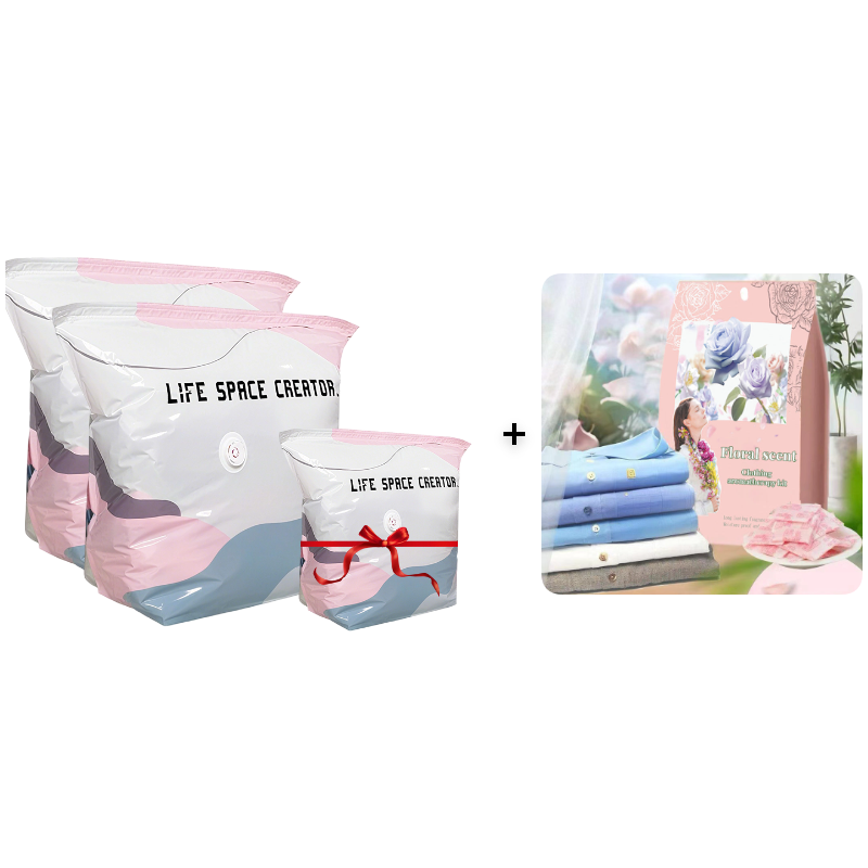 🥳2026 HOT SALE🥳💞50K+ SOLD!🧳💨 50% OFF! No‑Pump Vacuum Storage Bags – Press & seal, no pump needed. Saves 80% space, keeps clothes dry & dust‑free. Perfect for bulky bedding & off‑season gear. 🛏️🗄️