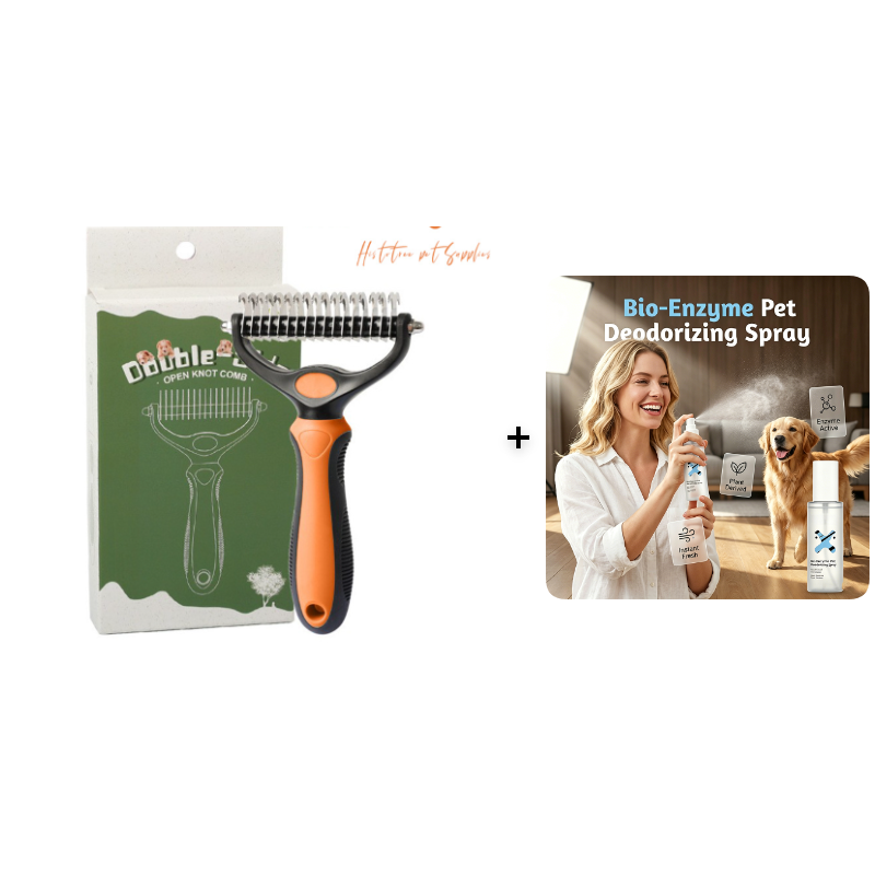 🥳2026 HOT SALE🥳💞50K+ SOLD!🔥💖 50% OFF! Gentle Deshedding Brush for Dogs & Cats – Sharp inner blades cut tangles, rounded tips protect skin. Ergonomic grip, easy to clean. Love the brush, hate the shedding. 🐈🌸