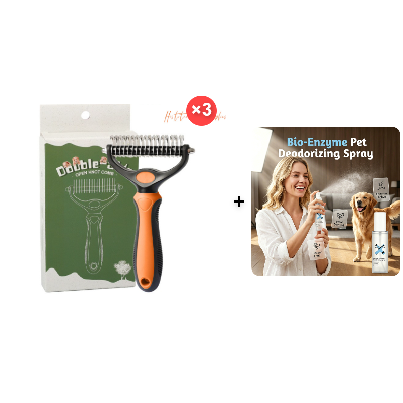🥳2026 HOT SALE🥳💞50K+ SOLD!🔥💖 50% OFF! Gentle Deshedding Brush for Dogs & Cats – Sharp inner blades cut tangles, rounded tips protect skin. Ergonomic grip, easy to clean. Love the brush, hate the shedding. 🐈🌸