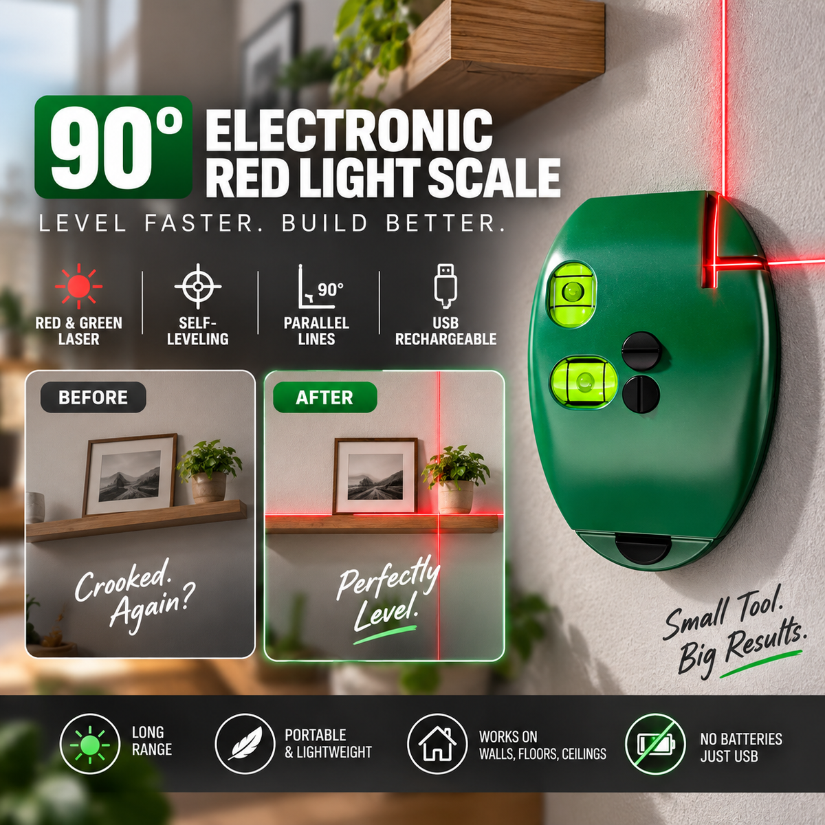 🥳2026 HOT SALE🥳💞50K+ SOLD! 📐🔧 50% OFF! 90° Right-Angle Laser Level Square – infrared line marker for tiling & DIY. Accurate, durable & portable! 🛡️💪