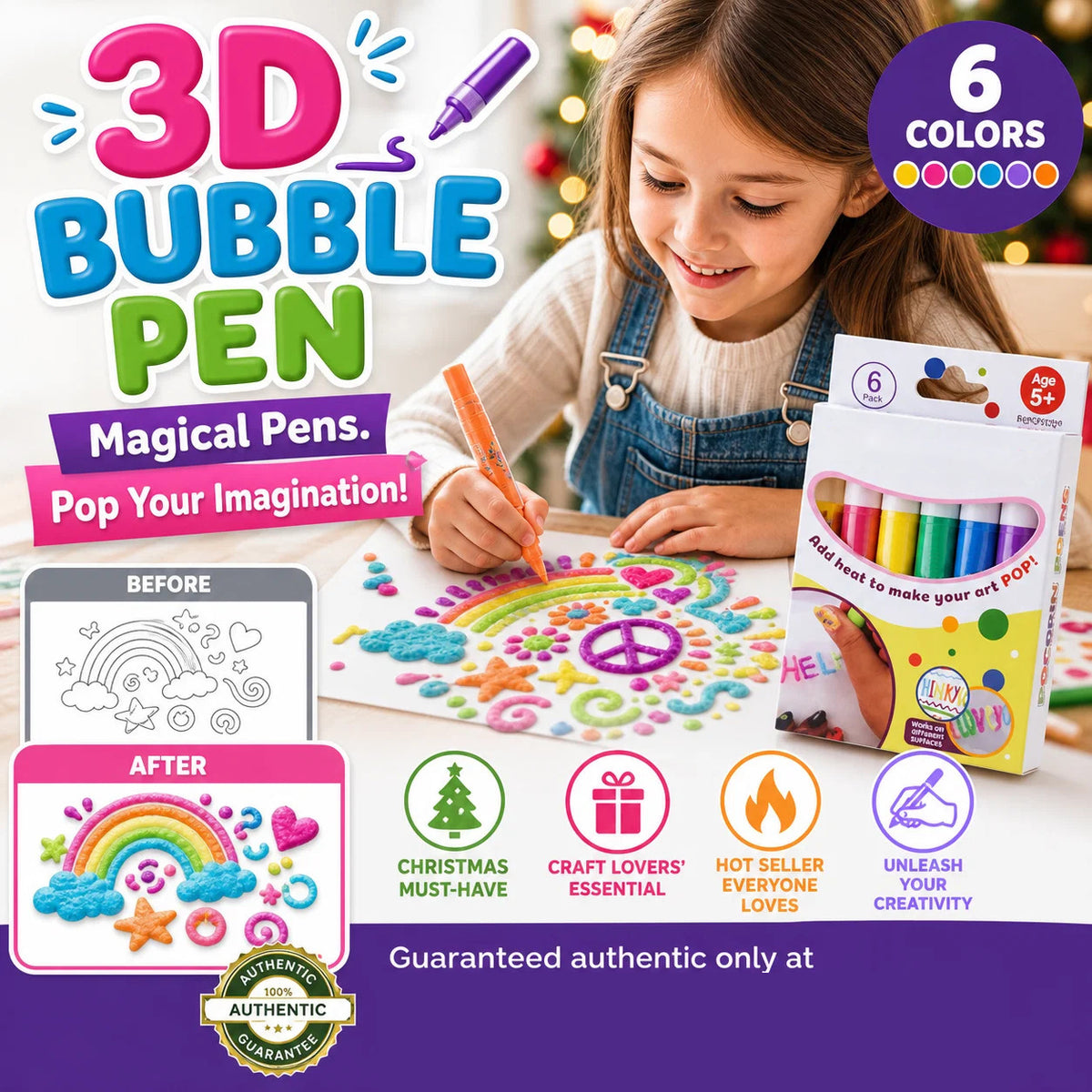 🥳2026 HOT SALE🥳💞50K+ SOLD! 🖍️✨ 50% OFF! Magic Puffy Pens – Draw, heat & watch it puff up! 3D art fun for kids – great for Christmas gifts & DIY projects. A creative surprise! From £6.99 – great value! 🎨🎁