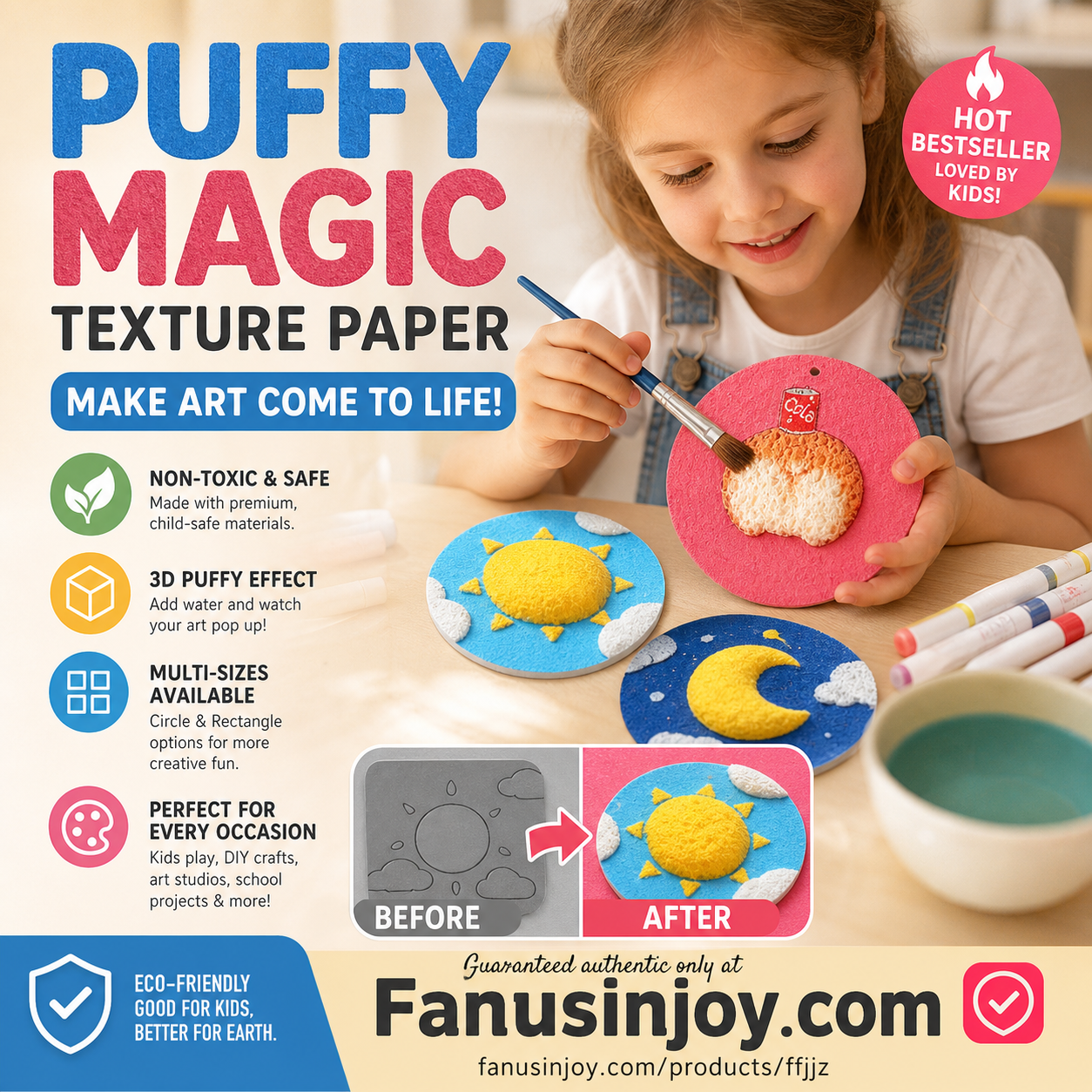 🥳2026 HOT SALE🥳💞50K+ SOLD!🎨✨ BUY 3 GET 2 FREE! Foam Texture Painting Paper – Draw, paint & add water – your artwork puffs up in seconds! Magic 3D effect, non‑toxic & mess‑free. Perfect for creative kids! 🖌️🌟