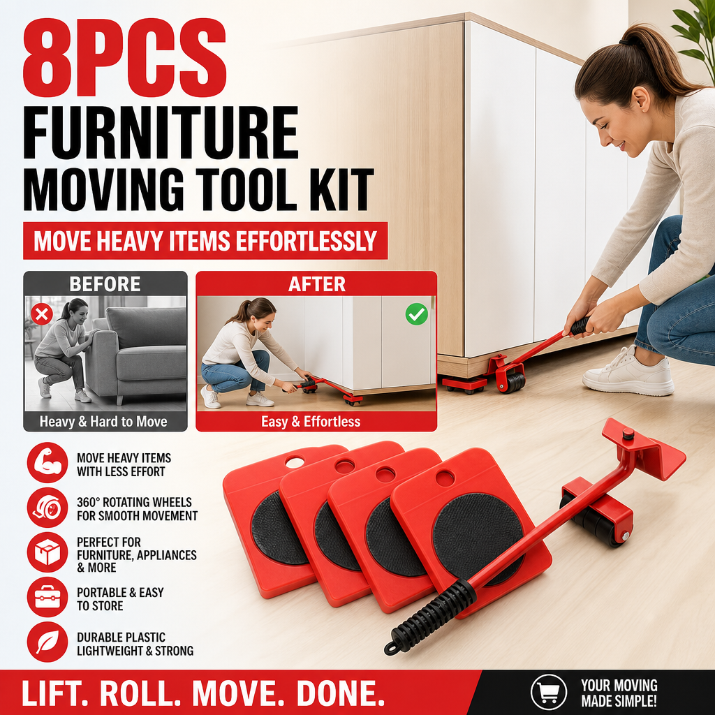 🥳2026 HOT SALE🥳💞50K+ SOLD! 🛋️🔄 50% OFF! Furniture Moving System – lift & slide up to 800 lbs, 360° rotation, floor-friendly pads. Move heavy furniture easily by yourself! 🛡️💪