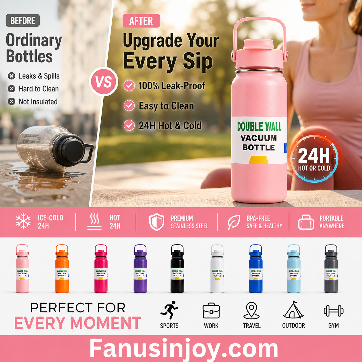 🥳2026 HOT SALE🥳💞50K+ SOLD!🎒🫖 50% OFF! Stainless Steel Vacuum Tumbler – Hot or cold, indoors or out. Leak‑proof, easy to clean, multiple colours. A daily companion you‘ll love! 💚✨
