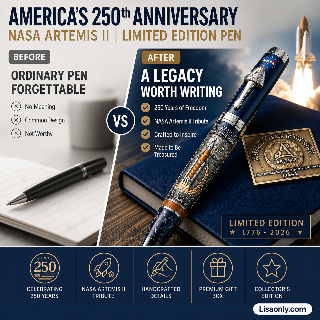 🥳2026 HOT SALE🥳💞50K+ SOLD!🎁⚜️ 50% OFF! 250th Anniversary Commemorative Pen – Heirloom quality, laser‑engraved motifs & velvet display case. The perfect gift for patriots, graduates & history lovers! 📜🖋️