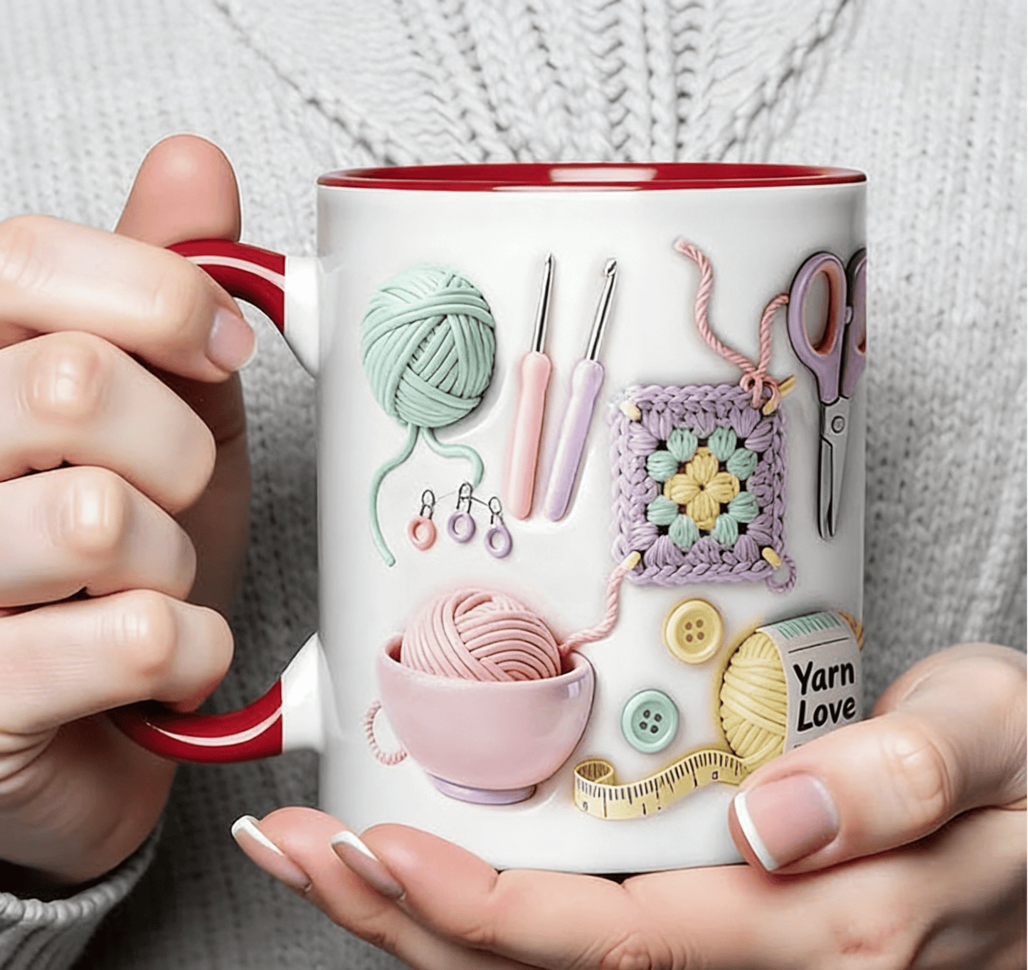 🥳2026 HOT SALE🥳💞50K+ SOLD!🧶🎁 50% OFF! Yarn Love Mug – Last Day! 50K+ Sold. Ceramic mug with yarn ball & crochet hook design. Dishwasher & microwave safe. Perfect gift for crafters & knitters. 🧣✨