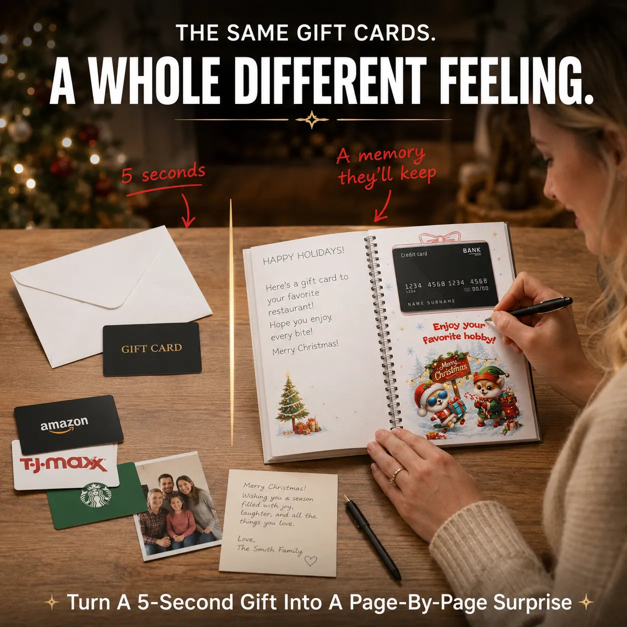 🥳2026 HOT SALE🥳💞50K+ SOLD! 🎅💌 50% OFF! Christmas Gift Card Holder Book – 12 pages of surprises, mix gift cards with photos & heartfelt messages. From £6.99 – a keepsake they’ll treasure! ❤️🎄