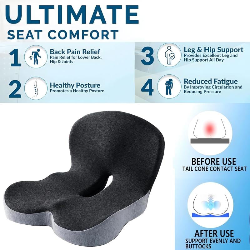 🥳2026 HOT SALE🥳💞50K+ SOLD! 🚗💺 50% OFF! Memory Foam Car Seat Cushion – orthopedic relief for tailbone & sciatica, breathable 3D mesh, anti-slip base. For cars, office & gaming chairs! 🛡️✅