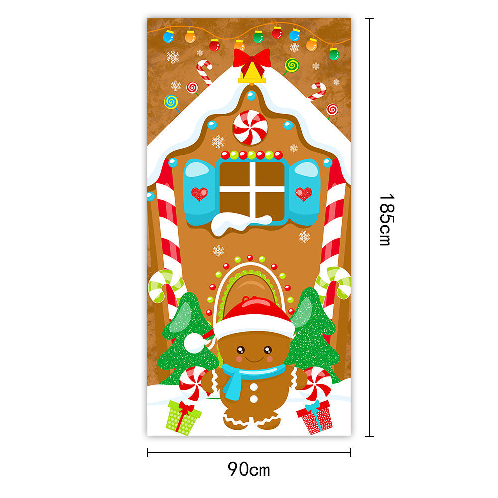 🥳2026 HOT SALE🥳💞50K+ SOLD! 🎄🚪 50% OFF! Christmas Front Door Decoration – 28-second install, washable & reusable fabric cover. Fits 35x79 inch door, indoor/outdoor. Easy holiday cheer! 🎅✨