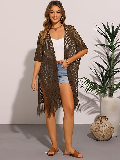 🥳2026 HOT SALE🥳💞50K+ SOLD!🌸☀️ 50% OFF – Just £19.99! Oversized Knit Cardigan – Lightweight crochet tassel kimono for spring & summer. Breathable viscose‑nylon blend – no itch, no cling – layer over anything! 🧶✨