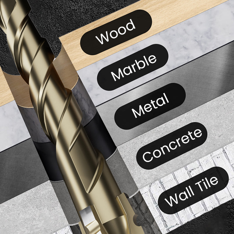 🥳2026 HOT SALE🥳💞50K+ SOLD!⚙️🌀 50% OFF! 4-Flute Serrated Drill Bit Kit – Eccentric tip, high-strength alloy. Fast drilling, long life. Your workshop upgrade. 🏠🕊️