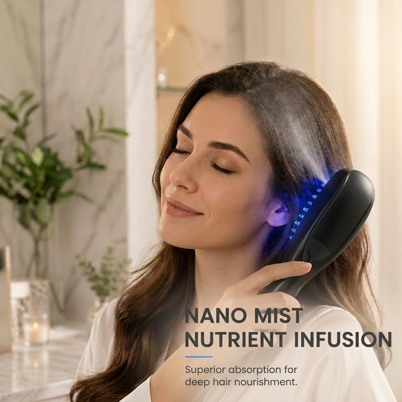 🥳2026 HOT SALE🥳💞50K+ SOLD! 💆‍♀️💡 50% OFF! #1 Viral LED Hair Brush – 4-in-1: red light stimulates follicles, blue light soothes scalp, massage boosts circulation & essential oils nourish. Just 10 mins a day – see results in 30 days! 🌿✨