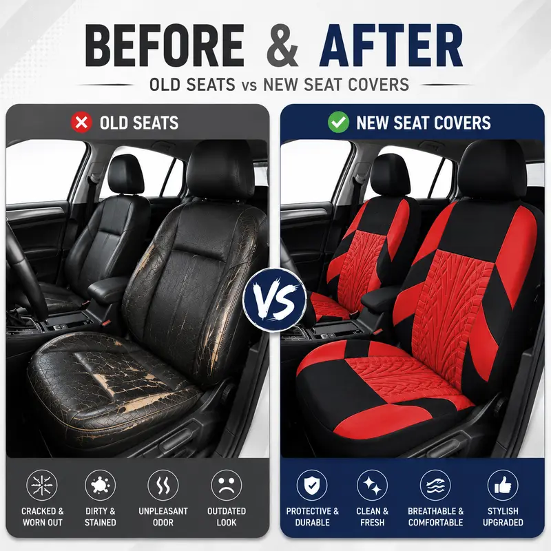 🥳2026 HOT SALE🥳💞50K+ SOLD! 🚗✨ 50% OFF! Universal Car Seat Covers – breathable 3-layer fabric, airbag compatible, full protection. Fits most cars, SUVs & vans. Stylish & easy to install! 🛡️💪