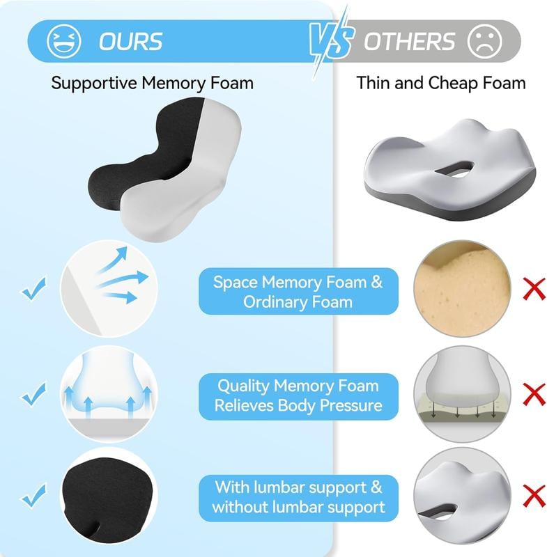 🥳2026 HOT SALE🥳💞50K+ SOLD! 🚗💺 50% OFF! Memory Foam Car Seat Cushion – orthopedic relief for tailbone & sciatica, breathable 3D mesh, anti-slip base. For cars, office & gaming chairs! 🛡️✅