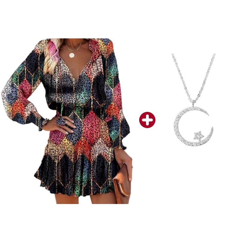 🥳2026 HOT SALE🥳💞50K+ SOLD!🌹👗 50% OFF! V-Neck Ruffle Hem Mini Dress – Soft long sleeves, flattering V-neck. Playful ruffle hem adds charm. Perfect for dinners or date nights. 🕊️✨