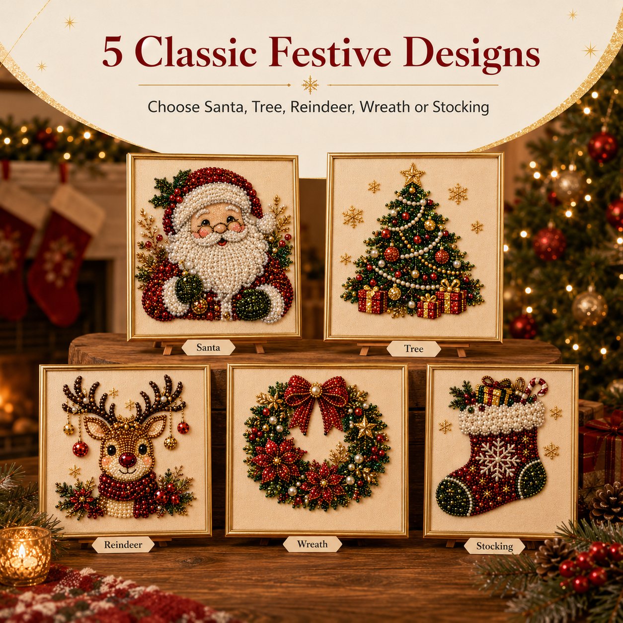 🥳2026 HOT SALE🥳💞50K+ SOLD!🎄✨ 50% OFF! DIY Christmas Pearl Diamond Painting Kit – 5 festive designs, 3D raised beads & display frame included. A sparkling holiday masterpiece for your wall! 🖼️🎨