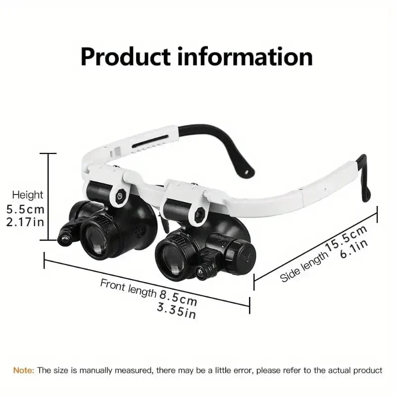 🥳2026 HOT SALE🥳💞50K+ SOLD! 🔍👓 50% OFF! LED Glasses Magnifier – 3 interchangeable lenses: 8x, 15x & 23x magnification. Built‑in LED light for clear viewing – perfect for electronics, jewellery & watch repair! 💡🔧