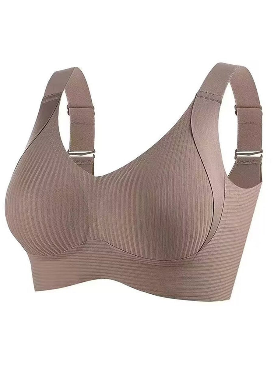 🥳2026 HOT SALE🥳💞50K+ SOLD!💖🌸 50% OFF! Subtle Striped Seamless Bra – Pushes back fat, natural lift. Breathable & moisture‑wicking. Feels like a hug! 👙💪
