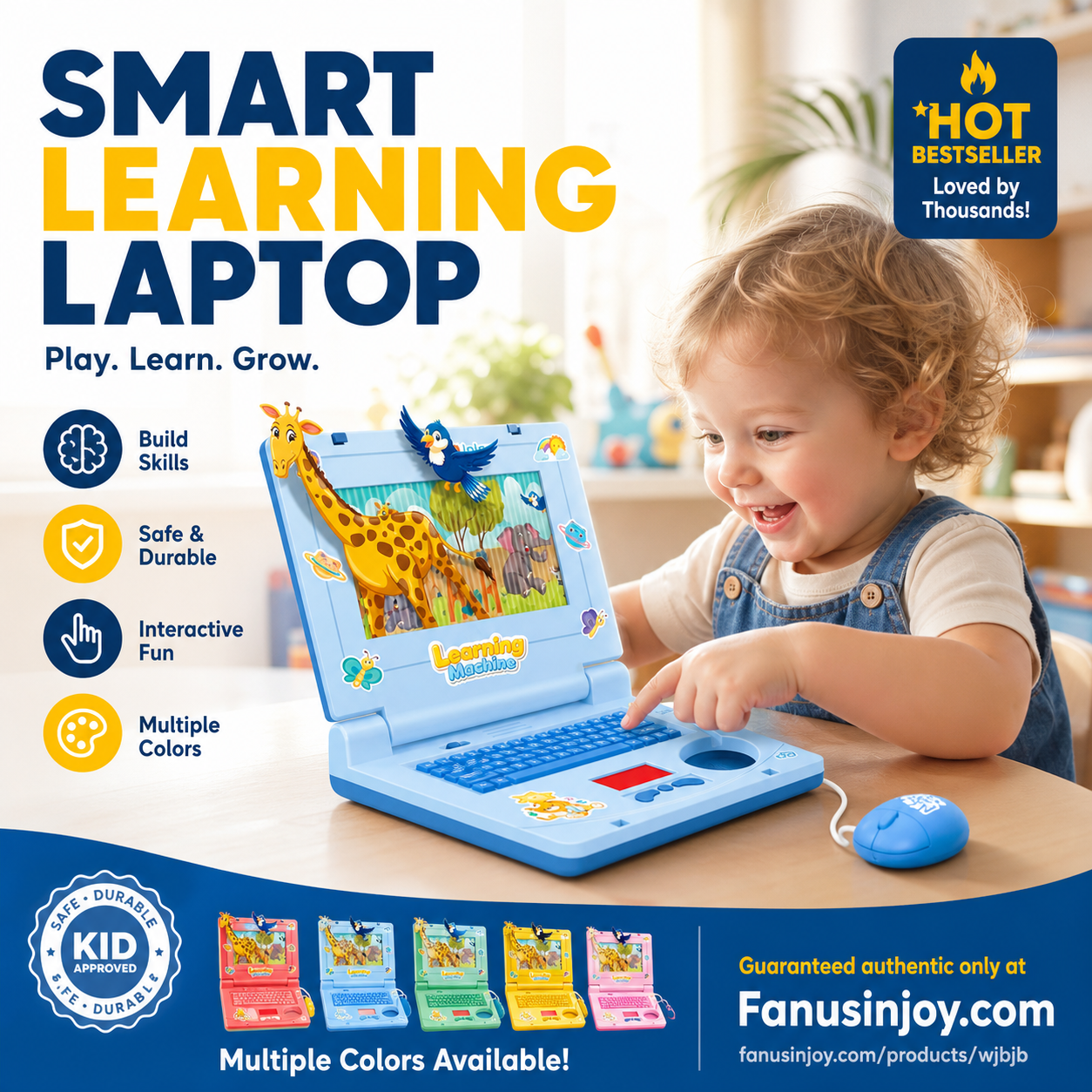 🥳2026 HOT SALE🥳💞50K+ SOLD!👧🎵 50% OFF! Interactive Simulation Toy Laptop – Scrolling screen, cheerful music & tactile buttons. Boosts fine motor skills & hand‑eye coordination! 🖥️✨