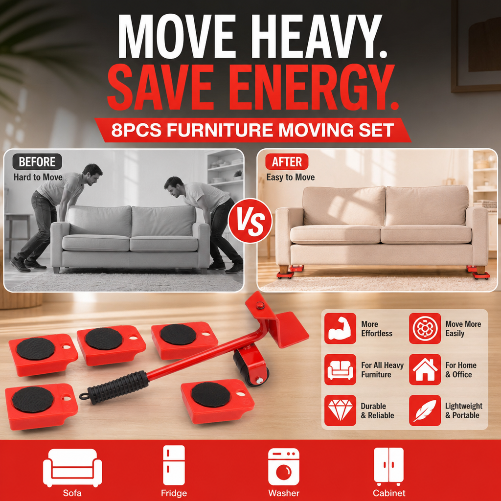 🥳2026 HOT SALE🥳💞50K+ SOLD! 🛋️🔄 50% OFF! Furniture Moving System – lift & slide up to 800 lbs, 360° rotation, floor-friendly pads. Move heavy furniture easily by yourself! 🛡️💪