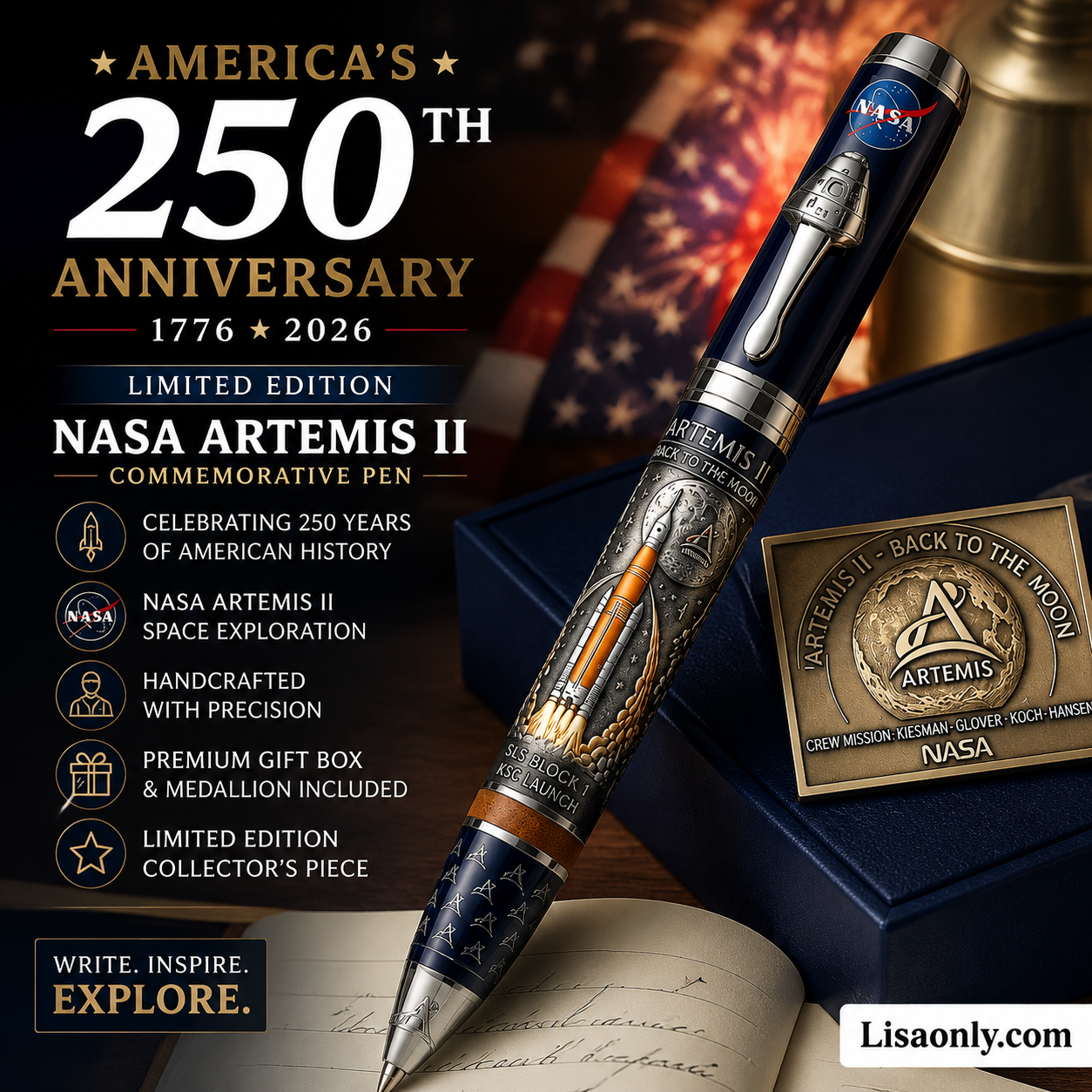 🥳2026 HOT SALE🥳💞50K+ SOLD!🎁⚜️ 50% OFF! 250th Anniversary Commemorative Pen – Heirloom quality, laser‑engraved motifs & velvet display case. The perfect gift for patriots, graduates & history lovers! 📜🖋️