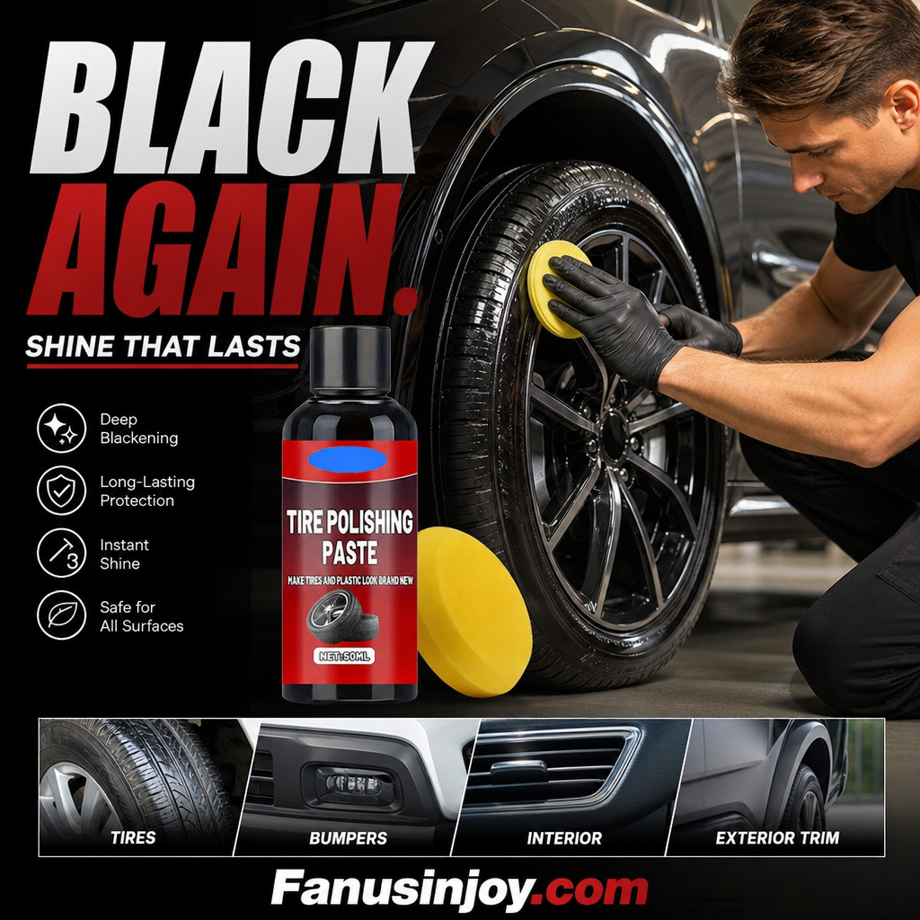 🥳2026 HOT SALE🥳💞50K+ SOLD!☀️🛡️ BUY 3 GET 2 FREE! Black Tire Polishing Paste – UV protection, deep conditioning. Keeps tires black & glossy for weeks. A long‑lasting bargain! 🌟💧