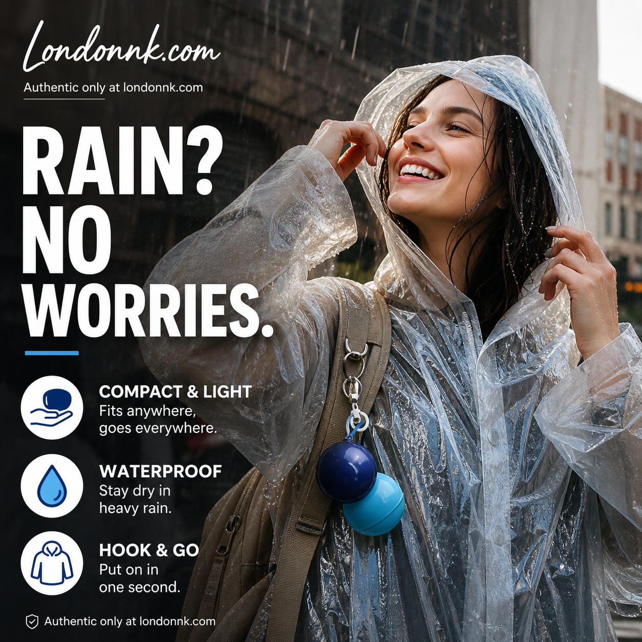 🥳2026 HOT SALE🥳💞50K+ SOLD! ☔🎁 BUY 1 GET 1 FREE! Mini Ball Shape Disposable Raincoat – From £6.99! Ultra‑compact ball packaging fits in any bag, purse or glove box. Waterproof & easy to use – always ready for sudden showers! 🌧️✨