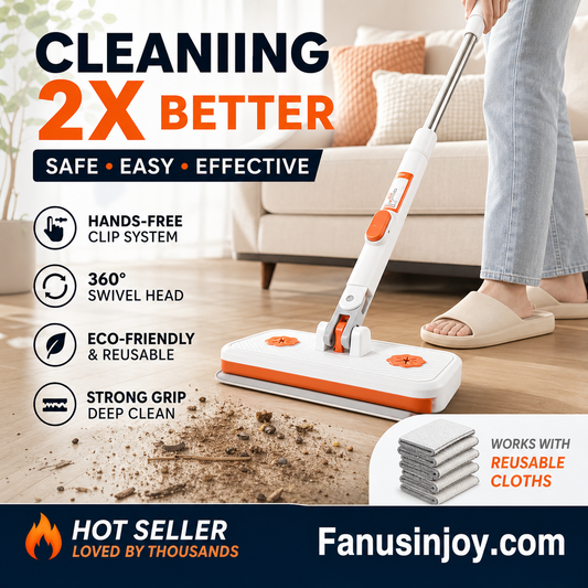 🥳2026 HOT SALE🥳💞50K+ SOLD! 🧹✨ 50% OFF! Multi-Functional Hands-Free Clip Flat Mop – One-key press opens clamps – no touching dirty cloths! Shark-tooth grip holds any wipe or towel firmly. Hygienic & hassle-free! 🧤💪