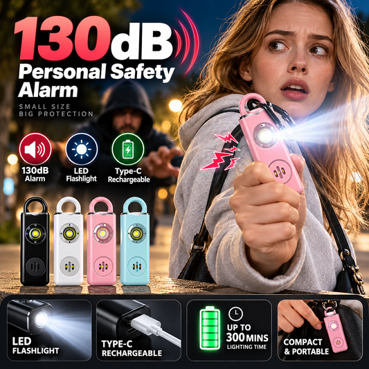 🥳2026 HOT SALE🥳💞50K+ SOLD! 🚨🛡️ 50% OFF! Personal Safety Alarm for Women – 130dB loud SOS, Type-C rechargeable, LED flashlight & strobe. Compact protection for women, elderly & children! 🔋✅