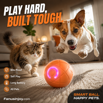 🥳2026 HOT SALE🥳💞50K+ SOLD!🐱🐶 50% OFF! Auto Bouncing Smart Pet Ball – Solo play companion, reduces anxiety & boredom. Durable & safe for small dogs & cats. USB rechargeable! 🐾✨