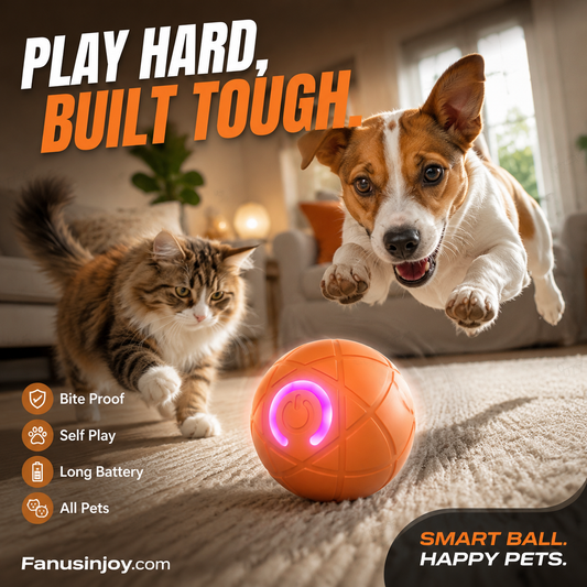 🥳2026 HOT SALE🥳💞50K+ SOLD!🐱🐶 50% OFF! Auto Bouncing Smart Pet Ball – Solo play companion, reduces anxiety & boredom. Durable & safe for small dogs & cats. USB rechargeable! 🐾✨