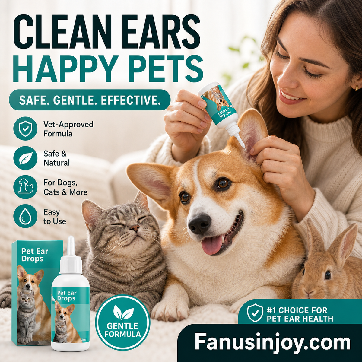 🥳2026 HOT SALE🥳💞50K+ SOLD! 🐶🦴 50% OFF! Pet Ear Cleansing Drops – gently dissolves wax & debris, soothes itchy ears. Soft silicone tip reaches deep without scratching – no more struggling with cotton buds! 🐱💚