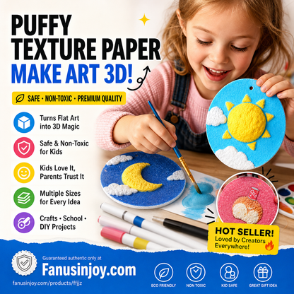 🥳2026 HOT SALE🥳💞50K+ SOLD!🎨✨ BUY 3 GET 2 FREE! Foam Texture Painting Paper – Draw, paint & add water – your artwork puffs up in seconds! Magic 3D effect, non‑toxic & mess‑free. Perfect for creative kids! 🖌️🌟