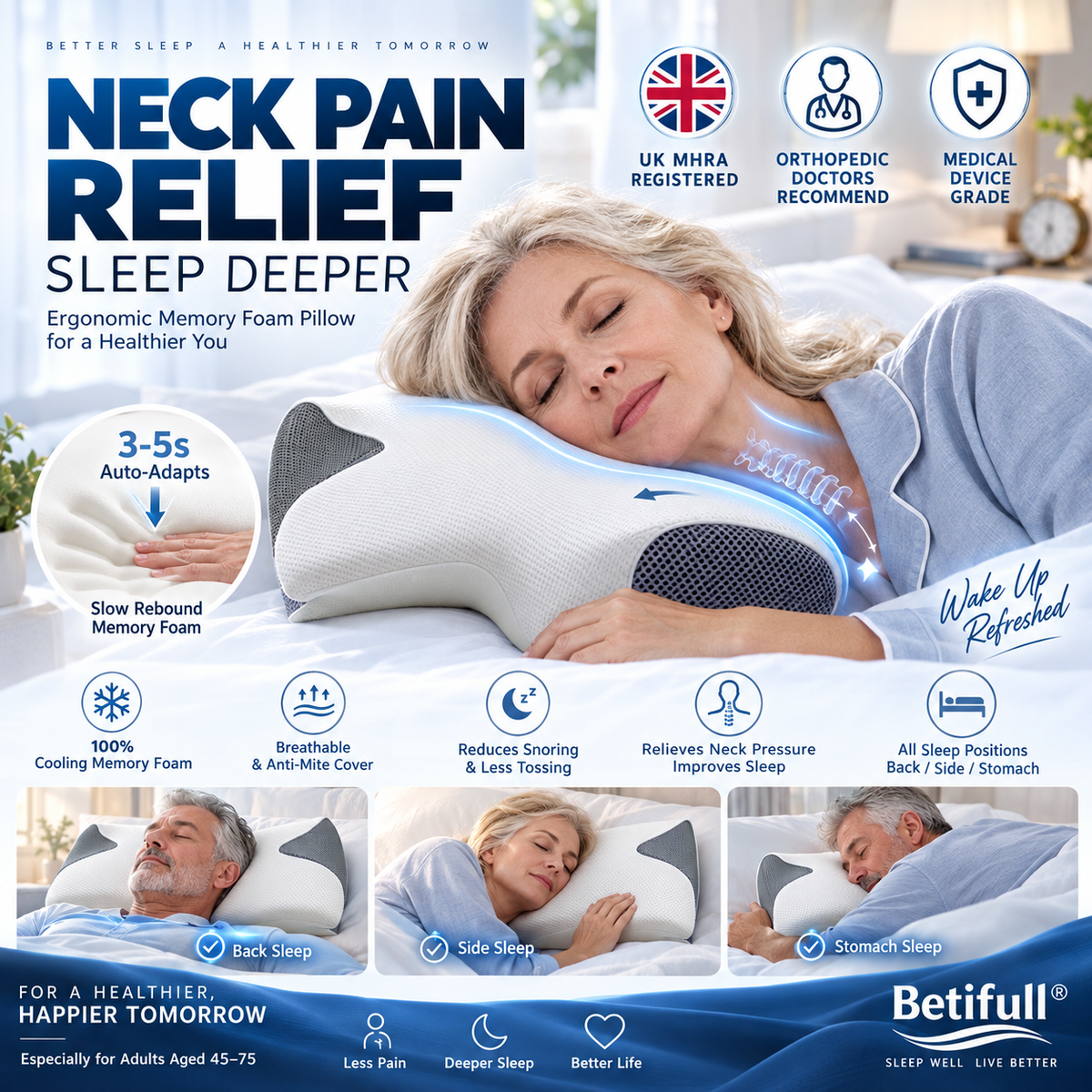 🥳2026 HOT SALE🥳💞50K+ SOLD!🦋😴 50% OFF! Butterfly Memory Foam Pillow – Slow rebound, ergonomic support. Aligns neck & spine for deep, restful sleep. Wake up refreshed. 🛏️✨