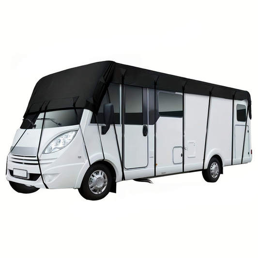 🥳2026 HOT SALE🥳💞50K+ SOLD! 🚐☔ 50% OFF! Caravan & Motorhome Roof Cover – 210D Oxford, silver-coated, adjustable straps & 2 tension straps. Protects roof from rain, leaves & costly repairs! 🛡️✅