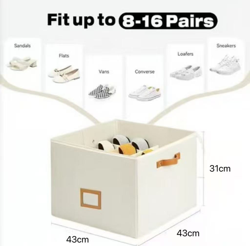 🥳2026 HOT SALE🥳💞50K+ SOLD!💥👟🧺 50% OFF! Foldable Shoe Storage Box – Holds 8-16 pairs, fits tiny spaces. Dustproof & breathable, clear lid for easy view. A clutter-free closet in minutes. 🏠✨